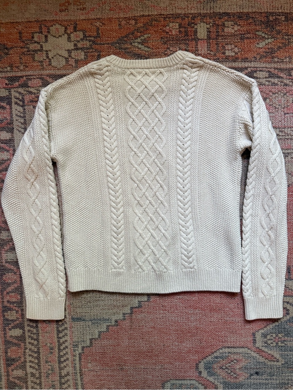 Cream Heavyweight Fisherman Cable-Knit J Crew Women's Sweater - Picture 5 of 5